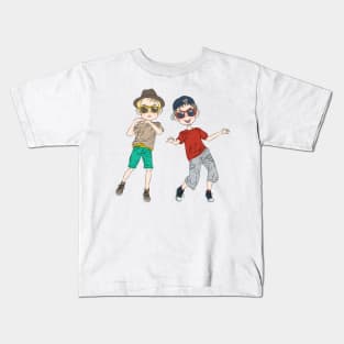 Two hipster guys dancing Kids T-Shirt